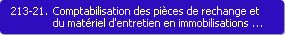 213-21. Comptabilisation des pices de rechange et du matriel d'entretien en immobilisations corporelles