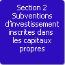 Section 2. Subventions d'investissement inscrites dans les capitaux propres