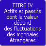 TITRE IV. Actifs et passifs dont la valeur dpend des fluctuations des monnaies trangres