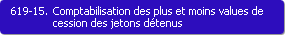 619-15. Comptabilisation des plus et moins values de cession des jetons dtenus