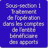 Sous-section 1. Traitement de l'opration dans les comptes de l'entit bnficiaire des apports