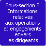 Sous-section 5. Informations relatives aux oprations et engagements envers les dirigeants
