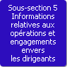 Sous-section 5. Informations relatives aux oprations et engagements envers les dirigeants