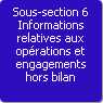 Sous-section 6. Informations relatives aux oprations et engagements hors bilan