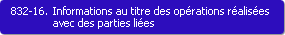 832-16. Informations au titre des oprations ralises avec des parties lies