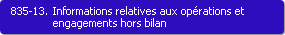 835-13. Informations relatives aux oprations et engagements hors bilan