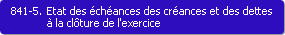 841-5. Etat des chances des crances et des dettes  la clture de l'exercice