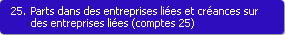 25. Parts dans des entreprises lies et crances sur des entreprises lies (comptes 25)