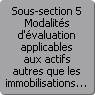 Sous-section 5. Modalits d'valuation applicables aux actifs autres que les immobilisations incorporelles, corporelles et stocks