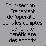 Sous-section 1. Traitement de l'opration dans les comptes de l'entit bnficiaire des apports