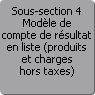 Sous-section 4. Modle de compte de rsultat en liste (produits et charges hors taxes)