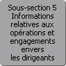 Sous-section 5. Informations relatives aux oprations et engagements envers les dirigeants