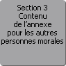 Section 3. Contenu de l'annexe pour les autres personnes morales