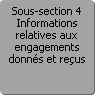 Sous-section 4. Informations relatives aux engagements donns et reus