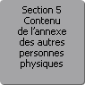 Section 5. Contenu de l'annexe des autres personnes physiques